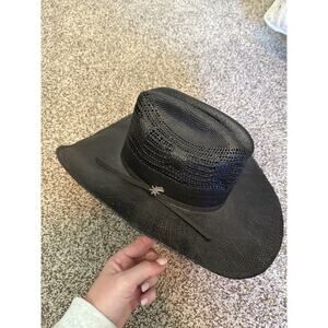 Bailey Black Straw Cowboy Hat Size 6 3/4